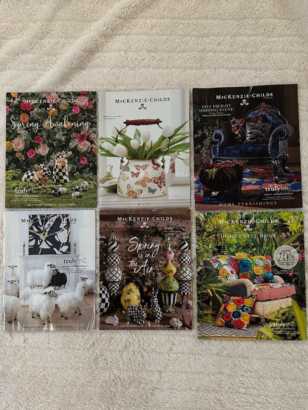 MacKenzie-Childs Catalogs Lot of 6 - Spring and Summer Artsy Luxury Home Decor